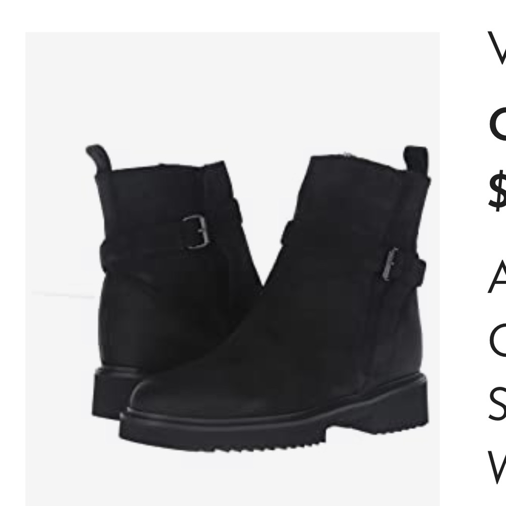 Vince Claudia Black Suede Boot with real fur